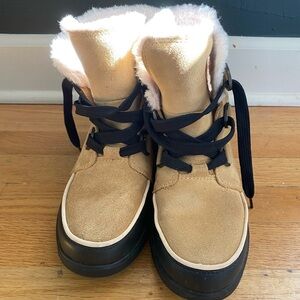 Sorel Tan and Black Winter Boots